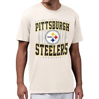 Men's Starter Cream Pittsburgh Steelers Distressed Field T-Shirt