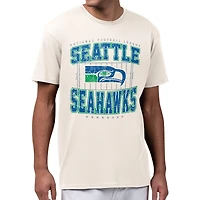 Men's Starter Cream Seattle Seahawks Distressed Field T-Shirt