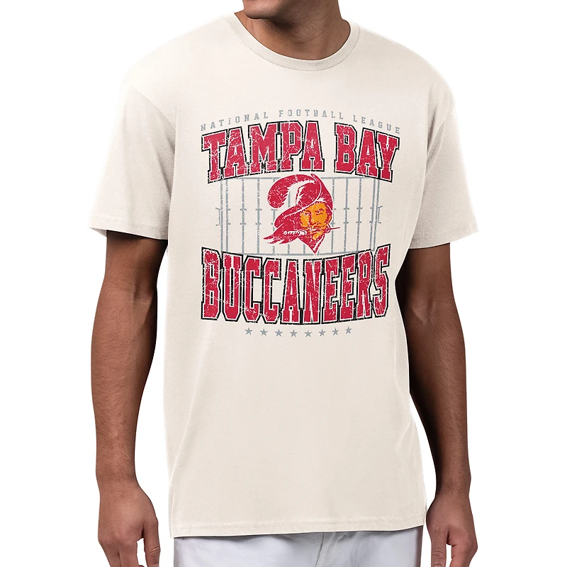 Men's Starter Cream Tampa Bay Buccaneers Distressed Field T-Shirt