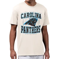 Men's Starter Cream Carolina Panthers Distressed Field T-Shirt