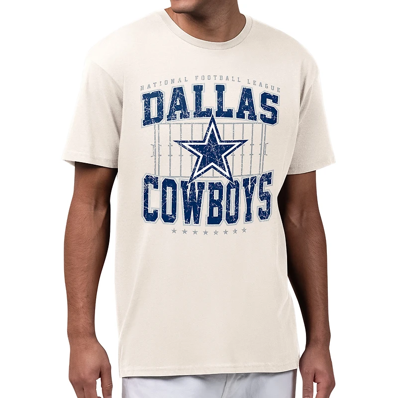 Men's Starter Cream Dallas Cowboys Distressed Field T-Shirt
