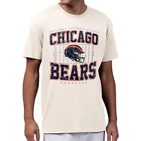 Men's Starter Cream Chicago Bears Distressed Field T-Shirt