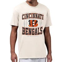 Men's Starter Cream Cincinnati Bengals Distressed Field T-Shirt