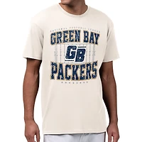 Men's Starter Cream Green Bay Packers Distressed Field T-Shirt