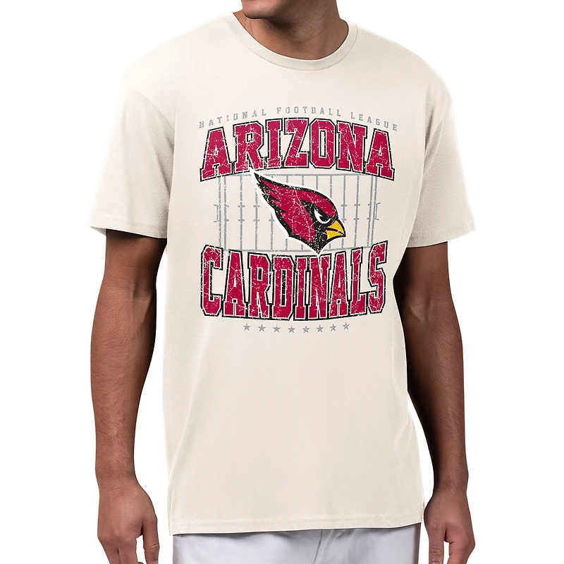 Men's Starter Cream Arizona Cardinals Distressed Field T-Shirt