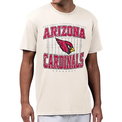 Men's Starter Cream Arizona Cardinals Distressed Field T-Shirt