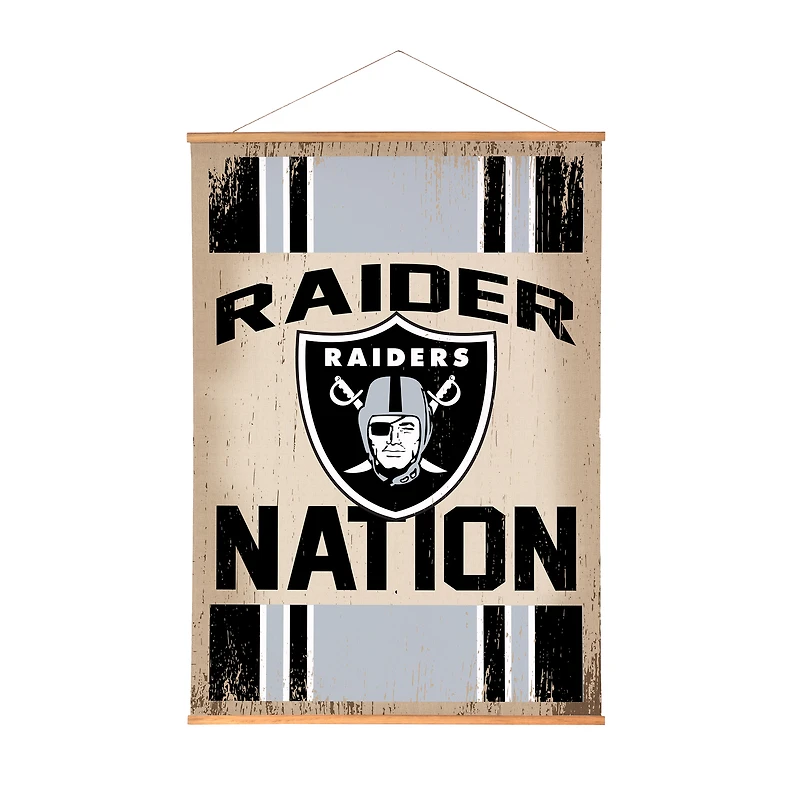 Las Vegas Raiders 36" x 54" Large Canvas Wall Art Tapestry with Wood Frame