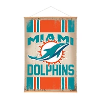 Miami Dolphins 36" x 54" Large Canvas Wall Art Tapestry with Wood Frame