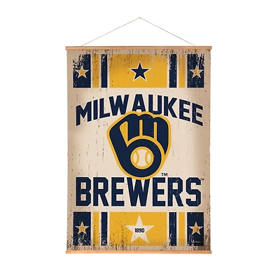 Milwaukee Brewers 36" x 54" Large Canvas Wall Art Tapestry with Wood Frame