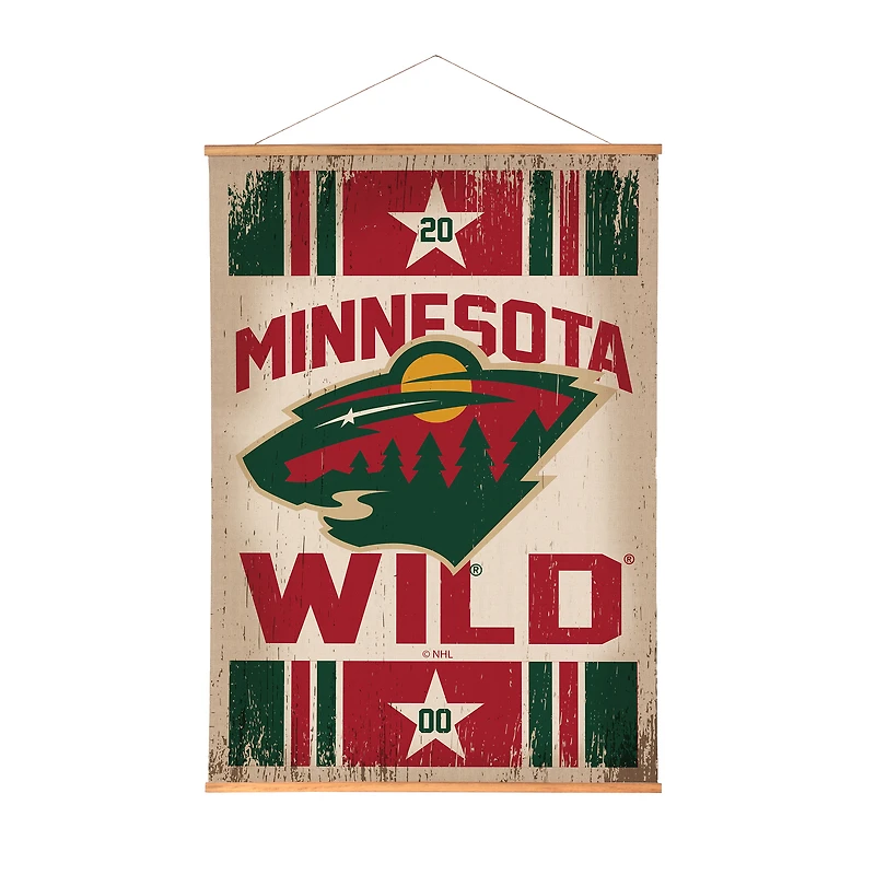 Minnesota Wild 36" x 54" Large Canvas Wall Art Tapestry with Wood Frame