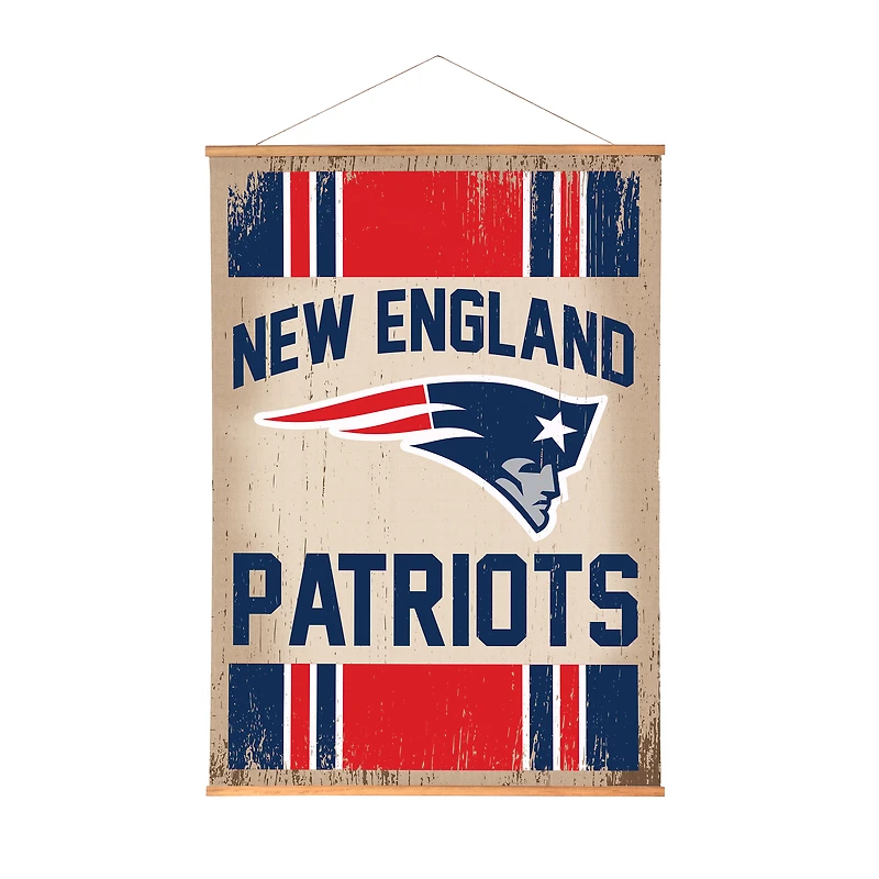New England Patriots 36" x 54" Large Canvas Wall Art Tapestry with Wood Frame