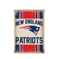New England Patriots 36" x 54" Large Canvas Wall Art Tapestry with Wood Frame