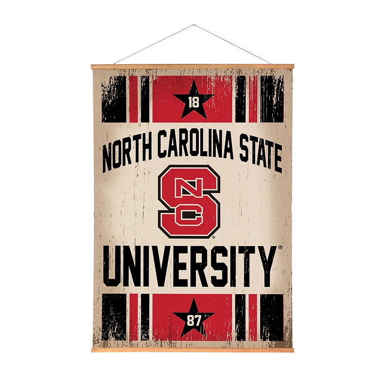 NC State Wolfpack 36" x 54" Large Canvas Wall Art Tapestry with Wood Frame