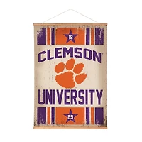 Clemson Tigers 36" x 54" Large Canvas Wall Art Tapestry with Wood Frame