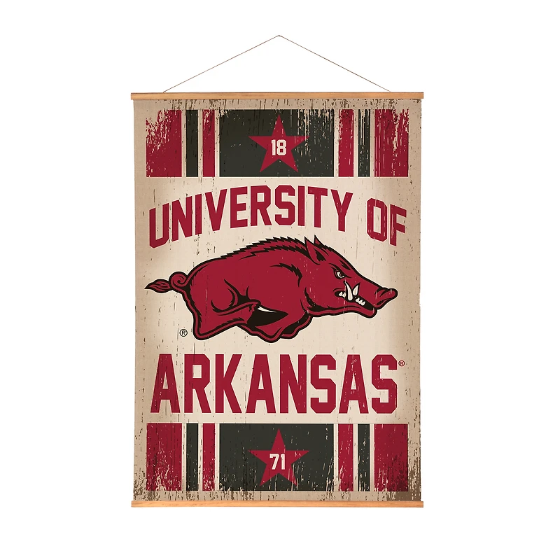 Arkansas Razorbacks 36" x 54" Large Canvas Wall Art Tapestry with Wood Frame