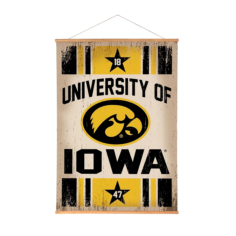 Iowa Hawkeyes 36" x 54" Large Canvas Wall Art Tapestry with Wood Frame