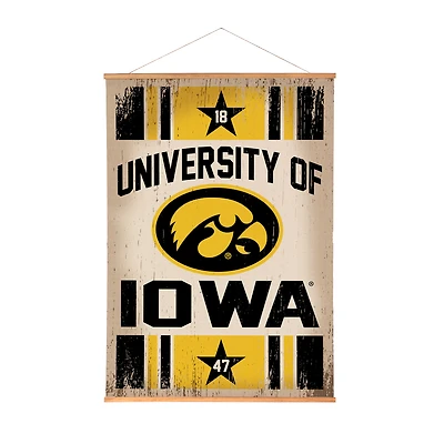 Iowa Hawkeyes 36" x 54" Large Canvas Wall Art Tapestry with Wood Frame