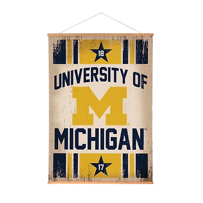 Michigan Wolverines 36" x 54" Large Canvas Wall Art Tapestry with Wood Frame