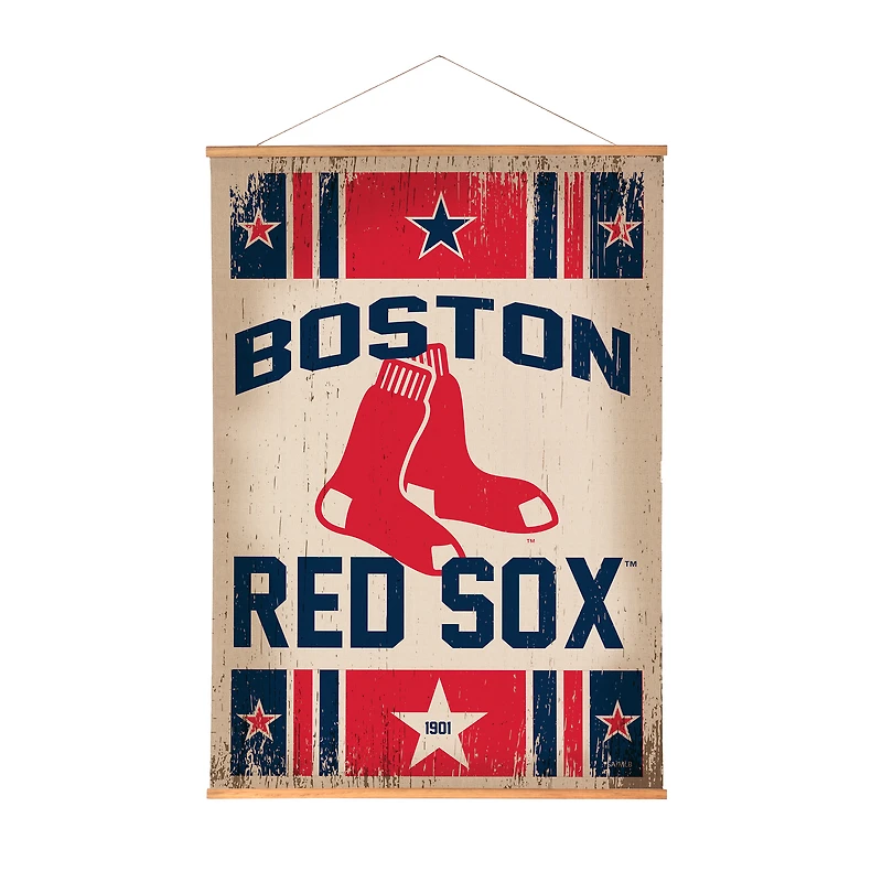 Boston Red Sox 36" x 54" Large Canvas Wall Art Tapestry with Wood Frame