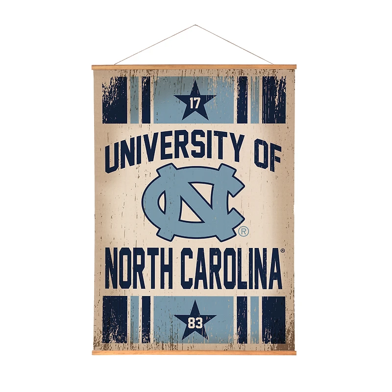North Carolina Tar Heels 36" x 54" Large Canvas Wall Art Tapestry with Wood Frame