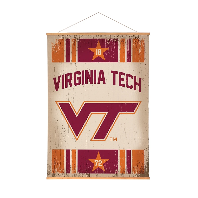 Virginia Tech Hokies 36" x 54" Large Canvas Wall Art Tapestry with Wood Frame
