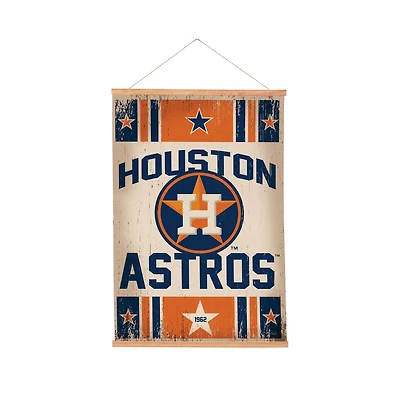 Houston Astros 24" x 36" Antique Style Canvas Wall Art Tapestry with Wood Frame
