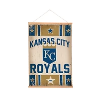 Kansas City Royals 24" x 36" Antique Style Canvas Wall Art Tapestry with Wood Frame