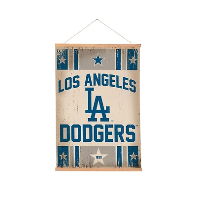 Los Angeles Dodgers 24" x 36" Antique Style Canvas Wall Art Tapestry with Wood Frame
