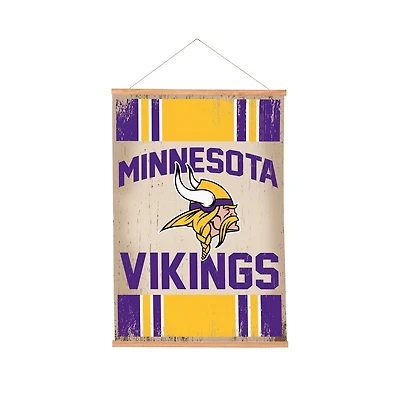 Minnesota Vikings 24" x 36" Antique Style Canvas Wall Art Tapestry with Wood Frame
