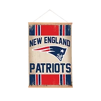 New England Patriots 24" x 36" Antique Style Canvas Wall Art Tapestry with Wood Frame