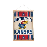 Kansas Jayhawks 24" x 36" Antique Style Canvas Wall Art Tapestry with Wood Frame