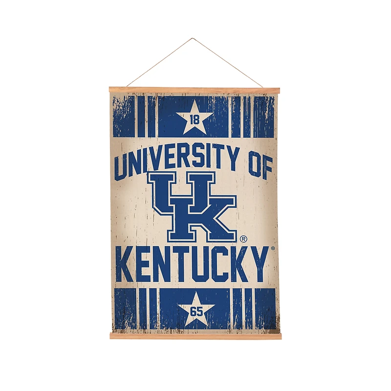 Kentucky Wildcats 24" x 36" Antique Style Canvas Wall Art Tapestry with Wood Frame