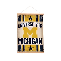 Michigan Wolverines 24" x 36" Antique Style Canvas Wall Art Tapestry with Wood Frame