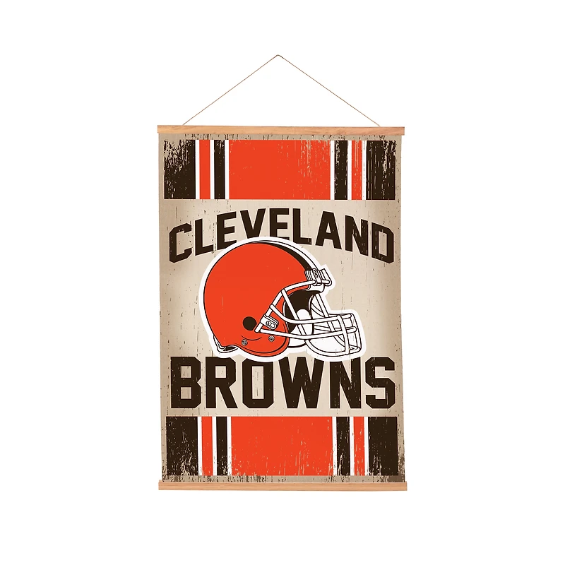 Cleveland Browns 24" x 36" Antique Style Canvas Wall Art Tapestry with Wood Frame