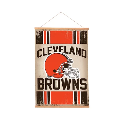 Cleveland Browns 24" x 36" Antique Style Canvas Wall Art Tapestry with Wood Frame