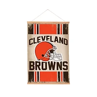 Cleveland Browns 24" x 36" Antique Style Canvas Wall Art Tapestry with Wood Frame