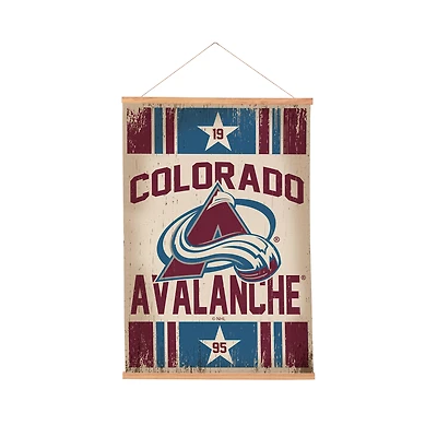 Colorado Avalanche 24" x 36" Antique Style Canvas Wall Art Tapestry with Wood Frame