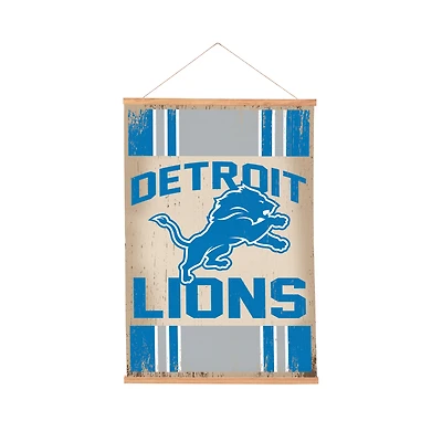 Detroit Lions 24" x 36" Antique Style Canvas Wall Art Tapestry with Wood Frame