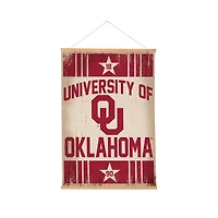 Oklahoma Sooners 24" x 36" Antique Style Canvas Wall Art Tapestry with Wood Frame