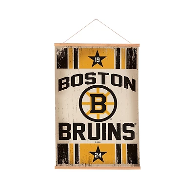 Boston Bruins 24" x 36" Antique Style Canvas Wall Art Tapestry with Wood Frame