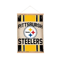 Pittsburgh Steelers 24" x 36" Antique Style Canvas Wall Art Tapestry with Wood Frame