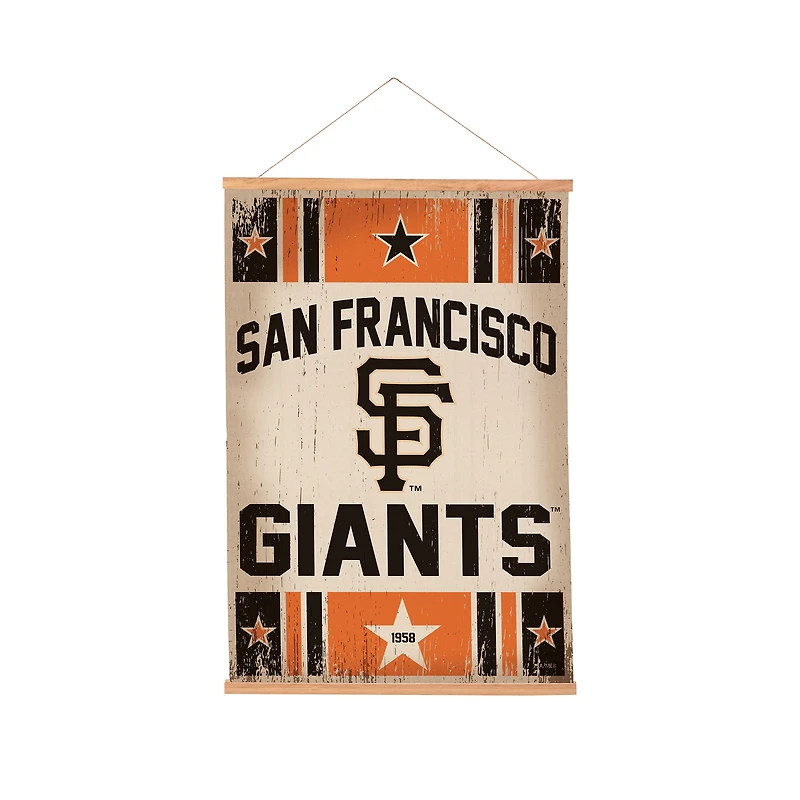 San Francisco Giants 24" x 36" Antique Style Canvas Wall Art Tapestry with Wood Frame