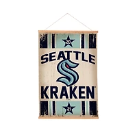Seattle Kraken 24" x 36" Antique Style Canvas Wall Art Tapestry with Wood Frame