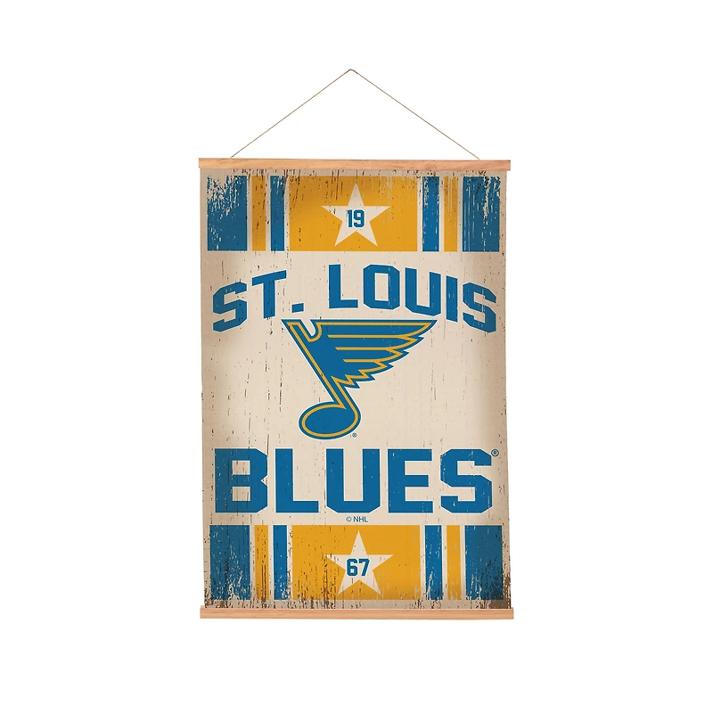 St. Louis Blues 24" x 36" Antique Style Canvas Wall Art Tapestry with Wood Frame