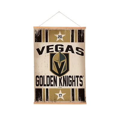 Vegas Golden Knights 24" x 36" Antique Style Canvas Wall Art Tapestry with Wood Frame