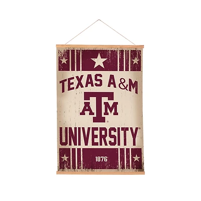Texas A&M Aggies 24" x 36" Antique Style Canvas Wall Art Tapestry with Wood Frame