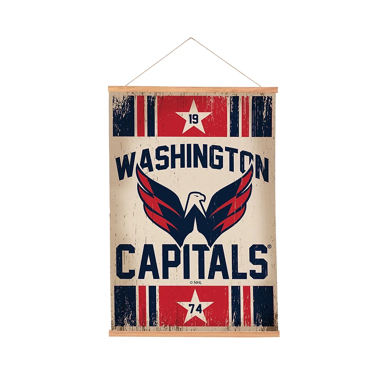 Washington Capitals 24" x 36" Antique Style Canvas Wall Art Tapestry with Wood Frame