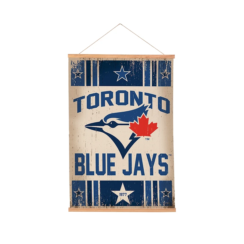 Toronto Blue Jays 24" x 36" Antique Style Canvas Wall Art Tapestry with Wood Frame