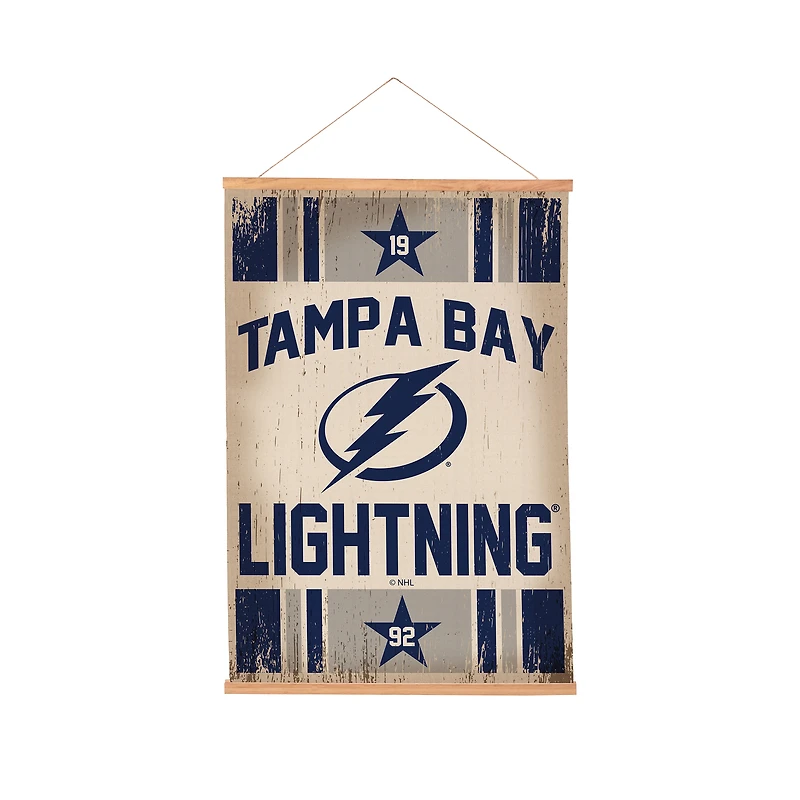 Tampa Bay Lightning 24" x 36" Antique Style Canvas Wall Art Tapestry with Wood Frame