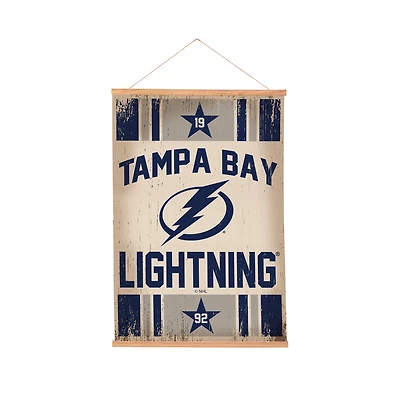 Tampa Bay Lightning 24" x 36" Antique Style Canvas Wall Art Tapestry with Wood Frame